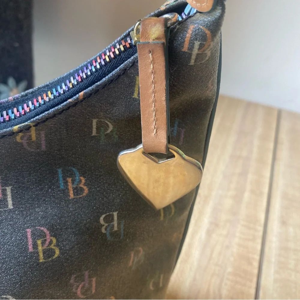 DOONEY & BOURKE Mini Bucket Shoulder Bag Rainbow Monogram Vintage Handbag Heart - Picture 11 of 12